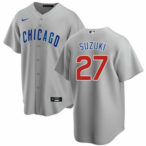 Chicago Cubs #27 Seiya Suzuki Gray Cool Base Stitched Baseball Jersey - Zenithce