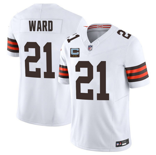 Cleveland Browns #21 Denzel Ward White 2025 F.U.S.E. With 2-Star C Patch Vapor Limited Stitched Jersey - Zenithce