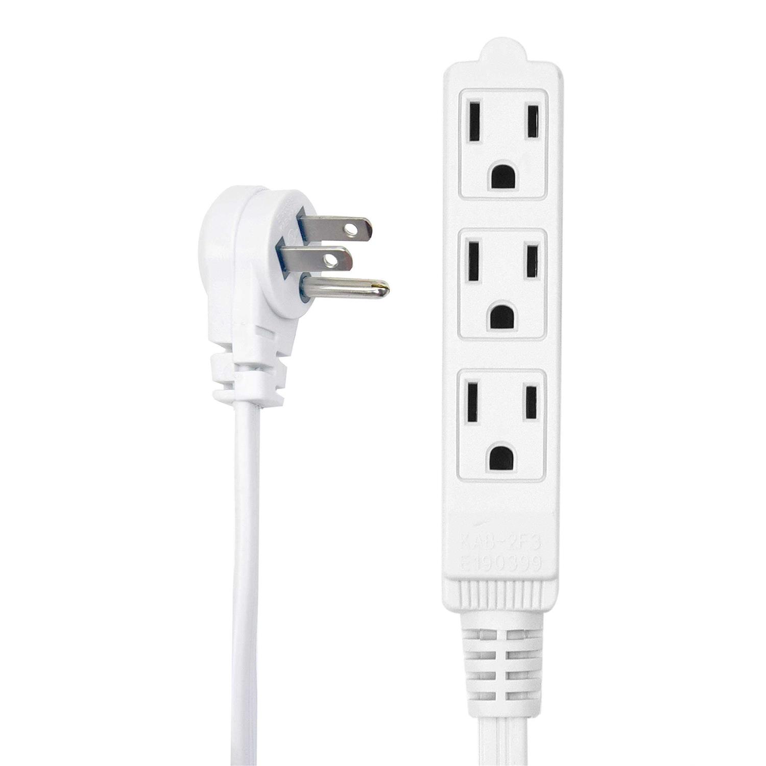 Electes 10 Feet Heavy Duty Extension Cord / Wire Multi 3 Outlet - Zenithce