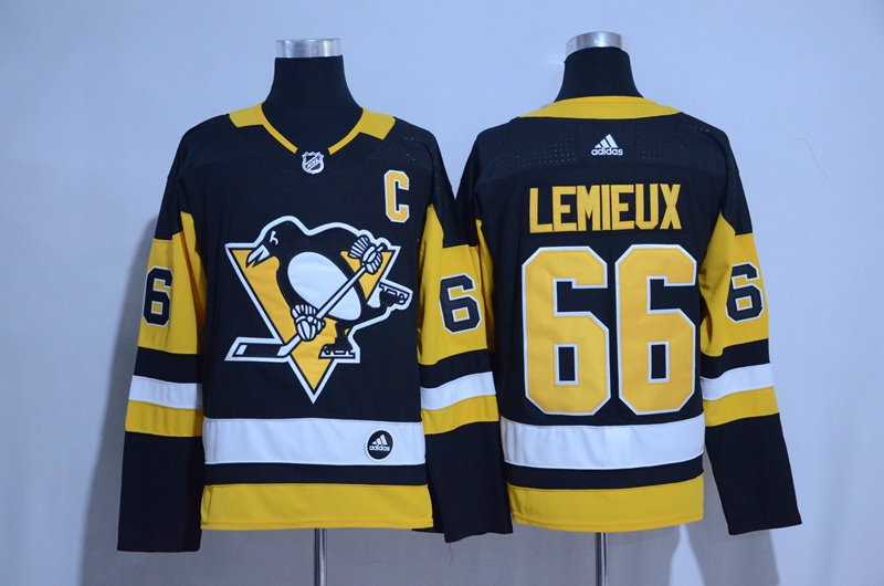 Pittsburgh Penguins #66 Mario Lemieux Adidas Black Road Authentic Stitched Jersey - Zenithce