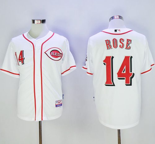 Reds #14 Pete Rose White Cool Base Stitched Jersey - Zenithce