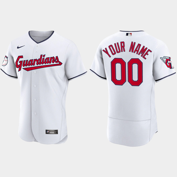 Cleveland Guardians Personalized Custom White Baseball Flex Base Stitched Jersey - Zenithce