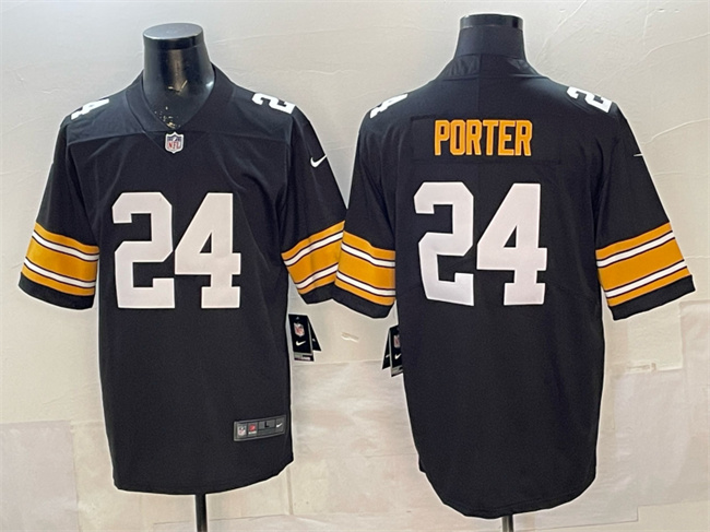 Pittsburgh Steelers #24 Joey Porter Jr. Black Vapor Untouchable Limited Stitched Jersey - Zenithce
