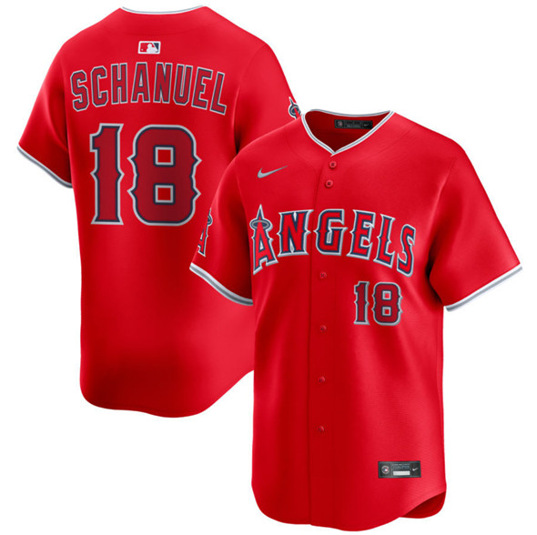 Los Angeles Angels #18 Nolan Schanuel Red Alternate Limited Stitched Jersey - Zenithce