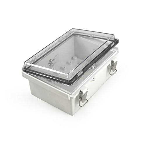 Watertight Enclosure | Hinged & Latching Lid | UL Listed | 6.7” x 10.63” x 4.33 | 35mm DIN Rail Included | NEMA 4X Electrical Box | Model EKM-172711 - Zenithce