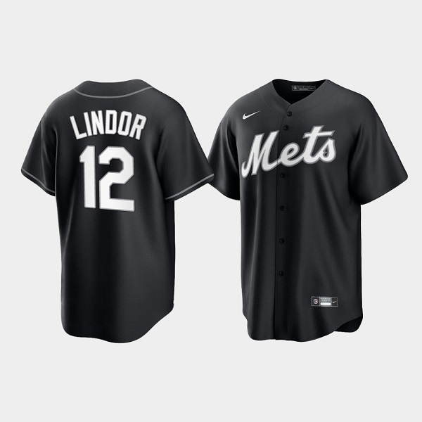 New York Mets #12 Francisco Lindor Black Cool Base Stitched Baseball Jersey - Zenithce