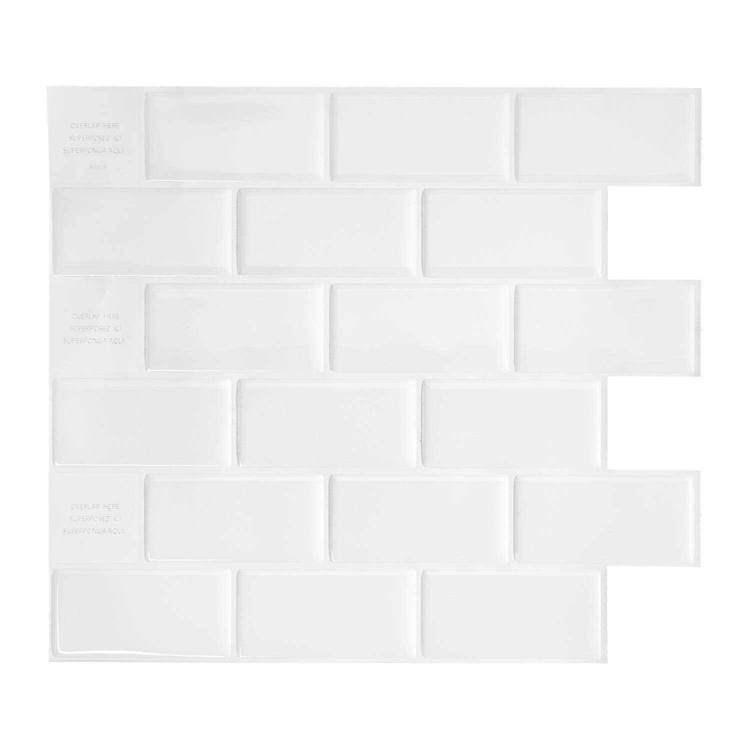 Smart Tiles Peel and Stick Backsplash 1 Sheet of 10.95 x 9.70 - Zenithce