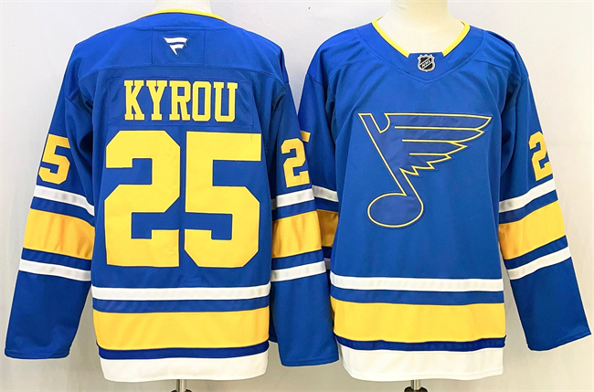 St.Louis Blues #25 Jordan Kyrou Blue 2025 Stitched Jersey - Zenithce
