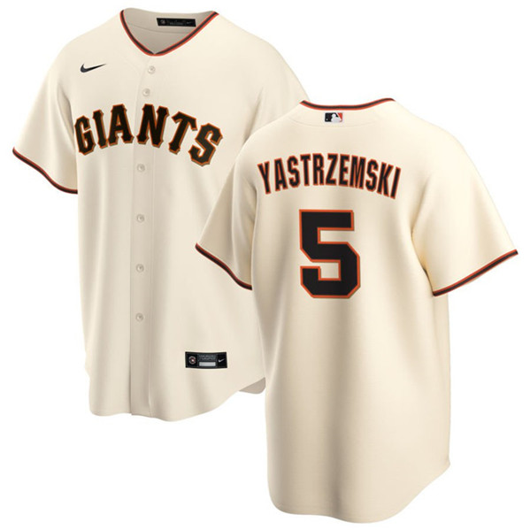 San Francisco Giants #5 Mike Yastrzemski Cream Cool Base Stitched Jersey - Zenithce