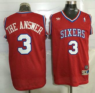 Philadelphia 76ers #3 The Answer Nickname Red Soul Swingman Jersey - Zenithce