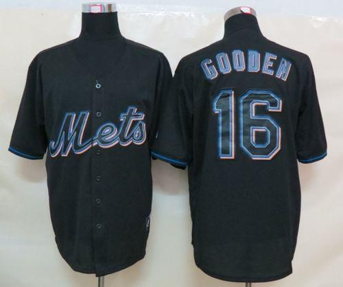 Mets #16 Dwight Gooden Black Fashion Stitched Jersey - Zenithce