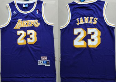 Los Angeles Lakers #23 Lebron James Purple Hardwood Classics Jersey - Zenithce