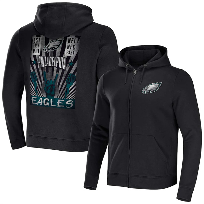 Philadelphia Eagles Black X Darius Rucker Collection Rocker Full-Zip Hoodie - Zenithce