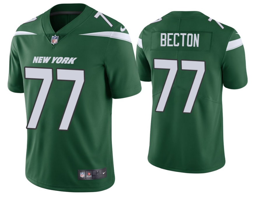 New York Jets #77 Mekhi Becton Green Vapor Untouchable Limited Stitched Jersey - Zenithce
