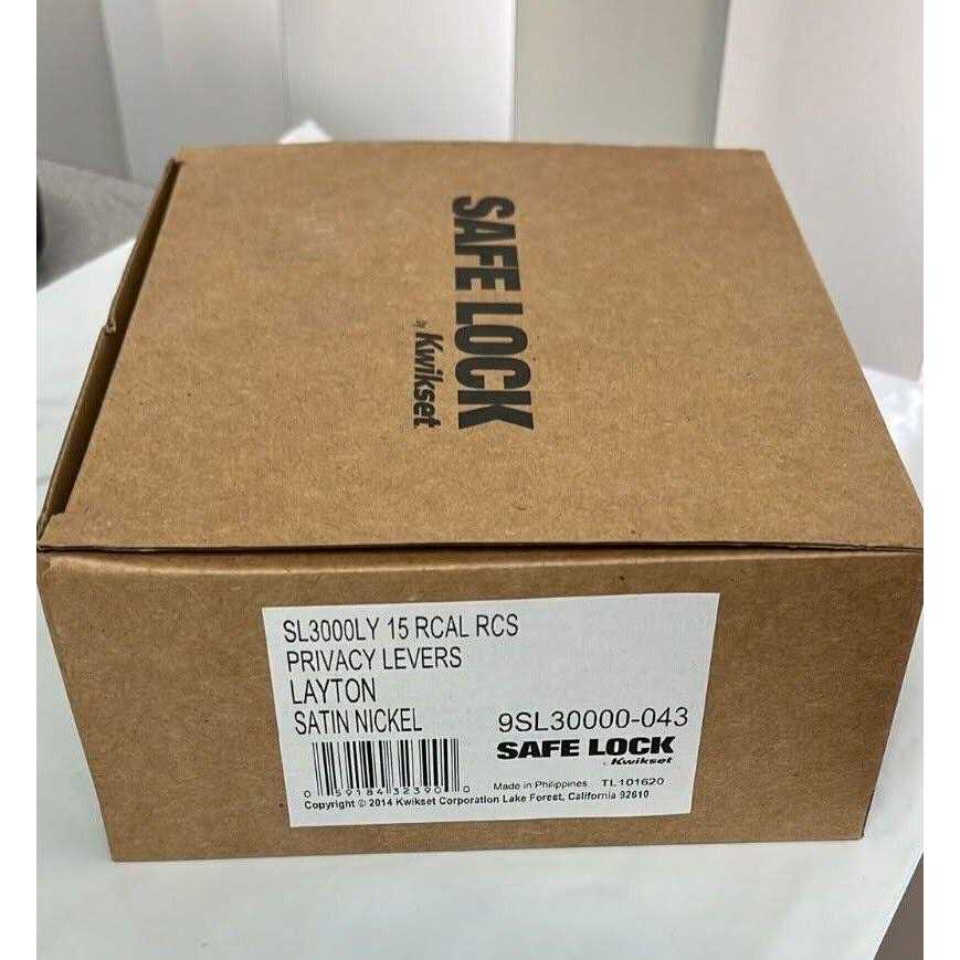 Kwikset SL1000DALSQT Safelock Daylon Passage Door Lever Set with Square Rose - Zenithce