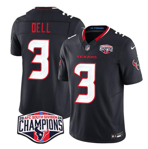 Houston Texans #3 Tank Dell Navy F.U.S.E. 2024 AFC South Division Champions Vapor Limited Stitched Jersey - Zenithce