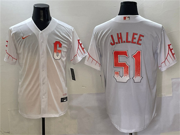 San Francisco Giants #51 Jung Hoo Lee White City Connect Cool Base Stitched Jersey - Zenithce