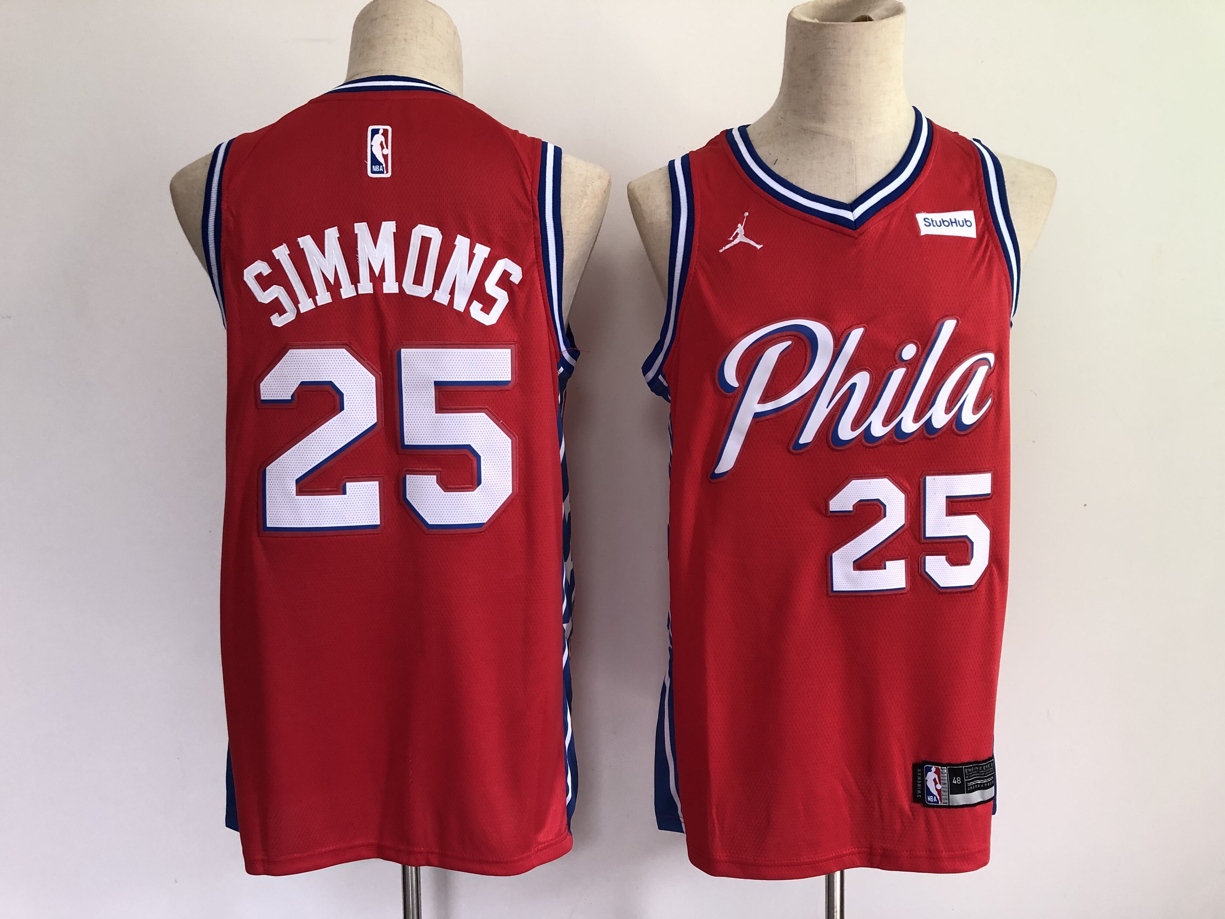 Philadelphia 76ers 25 Simmons Red New 2021 Jersey - Zenithce