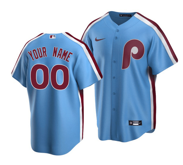 Philadelphia Phillies Customized Light Blue Cool Base Stitched Baseball Jersey - Zenithce