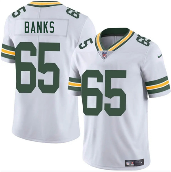 Green Bay Packers #65 Aaron Banks White 2025 Vapor Untouchable Limited Stitched Jersey - Zenithce