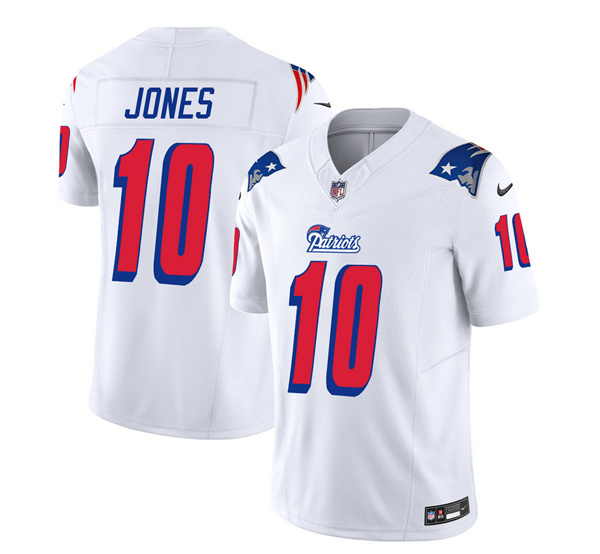 New England Patriots #10 Mac Jones White 2023 F.U.S.E. Vapor Limited Stitched Jersey - Zenithce
