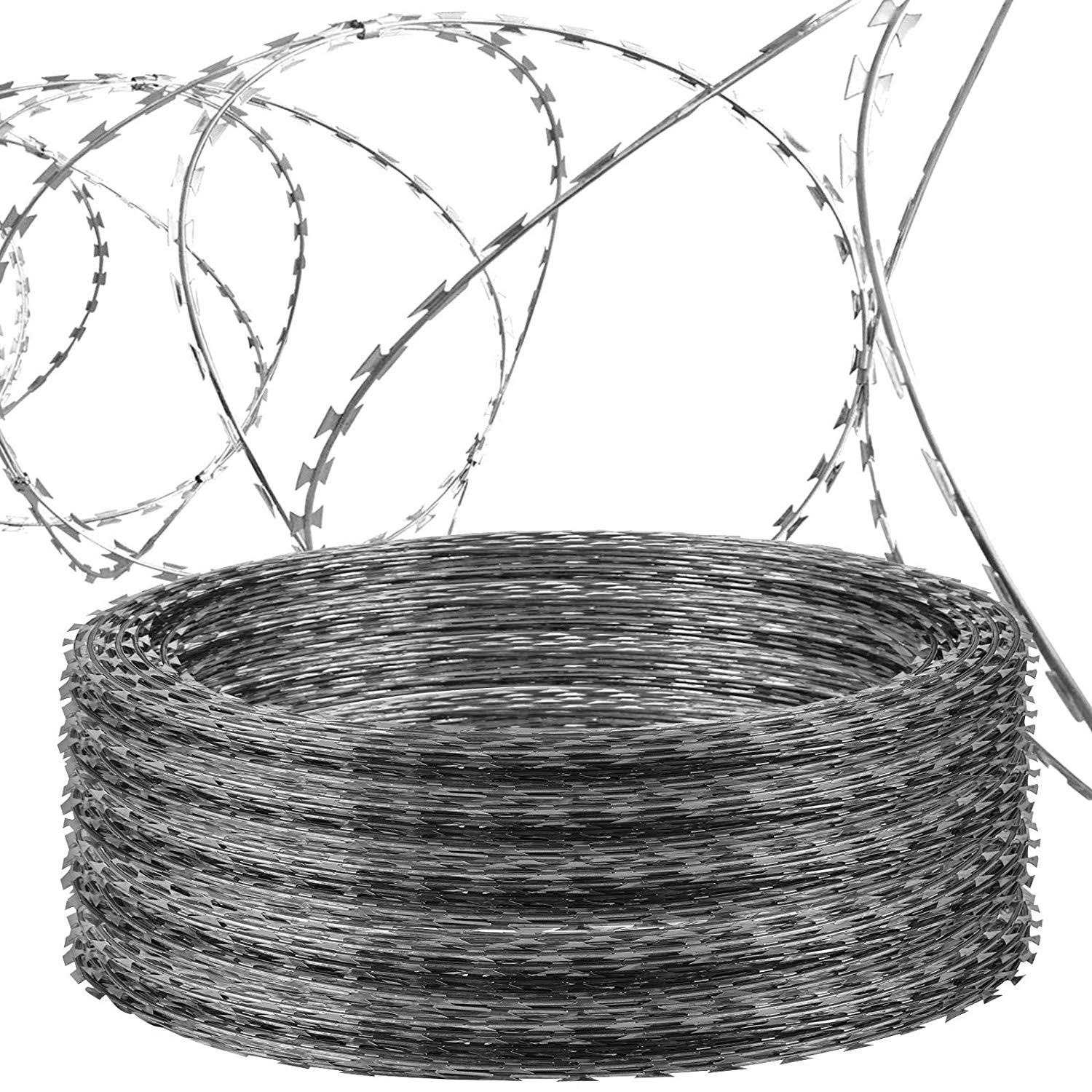 Orangea Razor Wire Galvanized Barbed Wire Razor Ribbon Barbed Wire 18 inches - Zenithce
