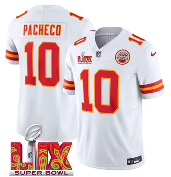 Kansas City Chiefs #10 Isiah Pacheco White 2025 F.U.S.E. Super Bowl LIX Patch Vapor Untouchable Limited Stitched Jersey - Zenithce
