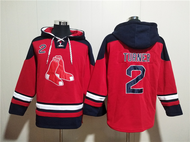 Boston Red Sox #2 Justin Turner Red Ageless Must-Have Lace-Up Pullover Hoodie - Zenithce