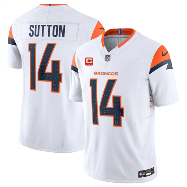 Denver Broncos #14 Courtland Sutton White 2024 F.U.S.E. With 4-Star C Patch Vapor Limited Stitched Jersey - Zenithce