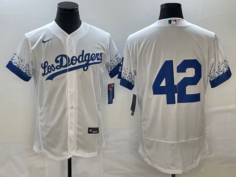 Los Angeles Dodgers #42 Jackie Robinson White City Connect Flex Base Stitched Jersey - Zenithce