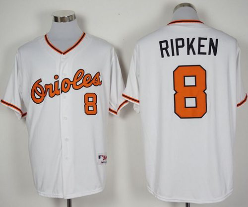 Orioles #8 Cal Ripken White 1966 Turn Back The Clock Stitched Jersey - Zenithce