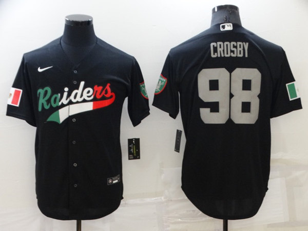 Las Vegas Raiders #98 Maxx Crosby Black Mexico Stitched Jersey - Zenithce