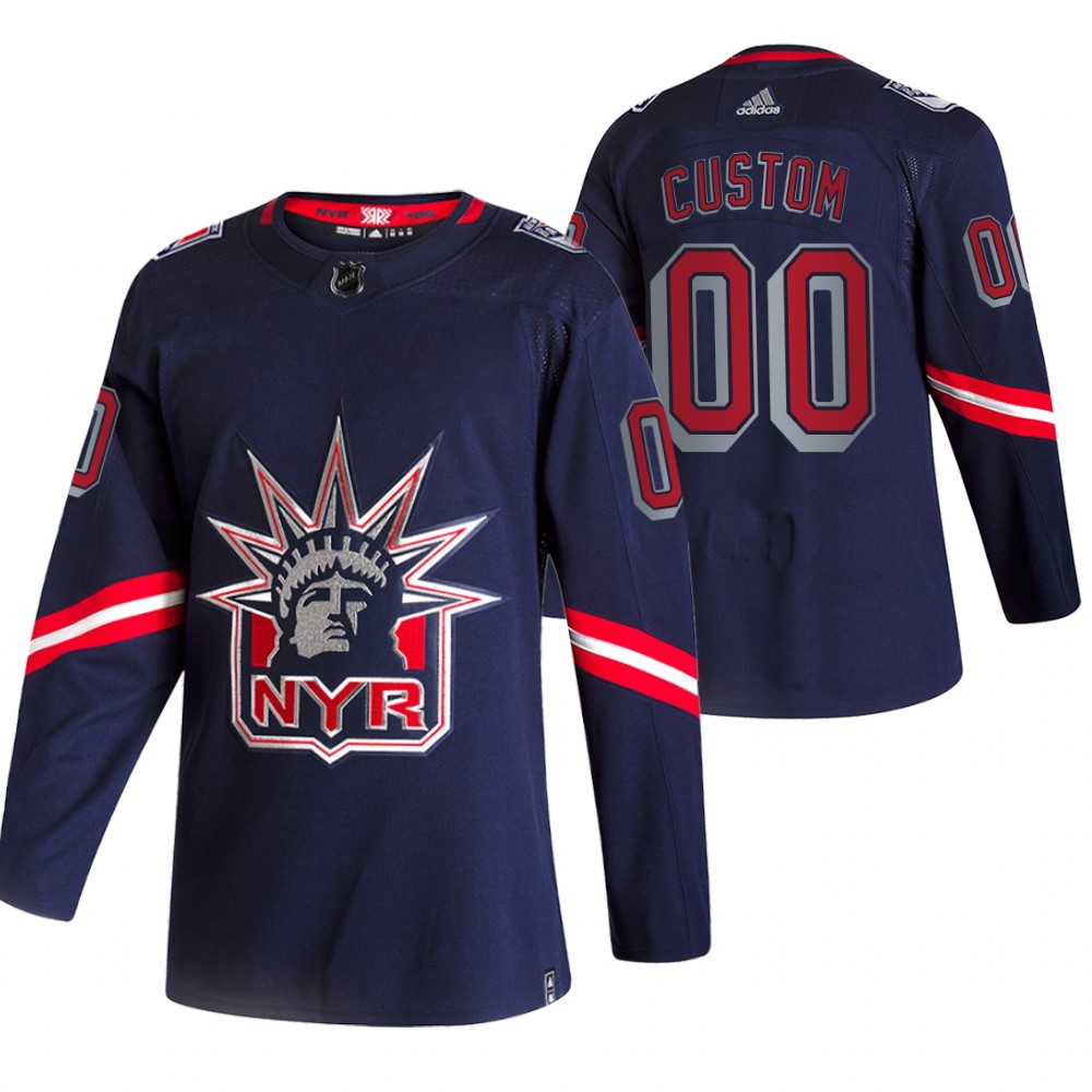 New York Rangers Custom Navy 2020-21 Alternate Authentic Player NHL Jersey - Zenithce