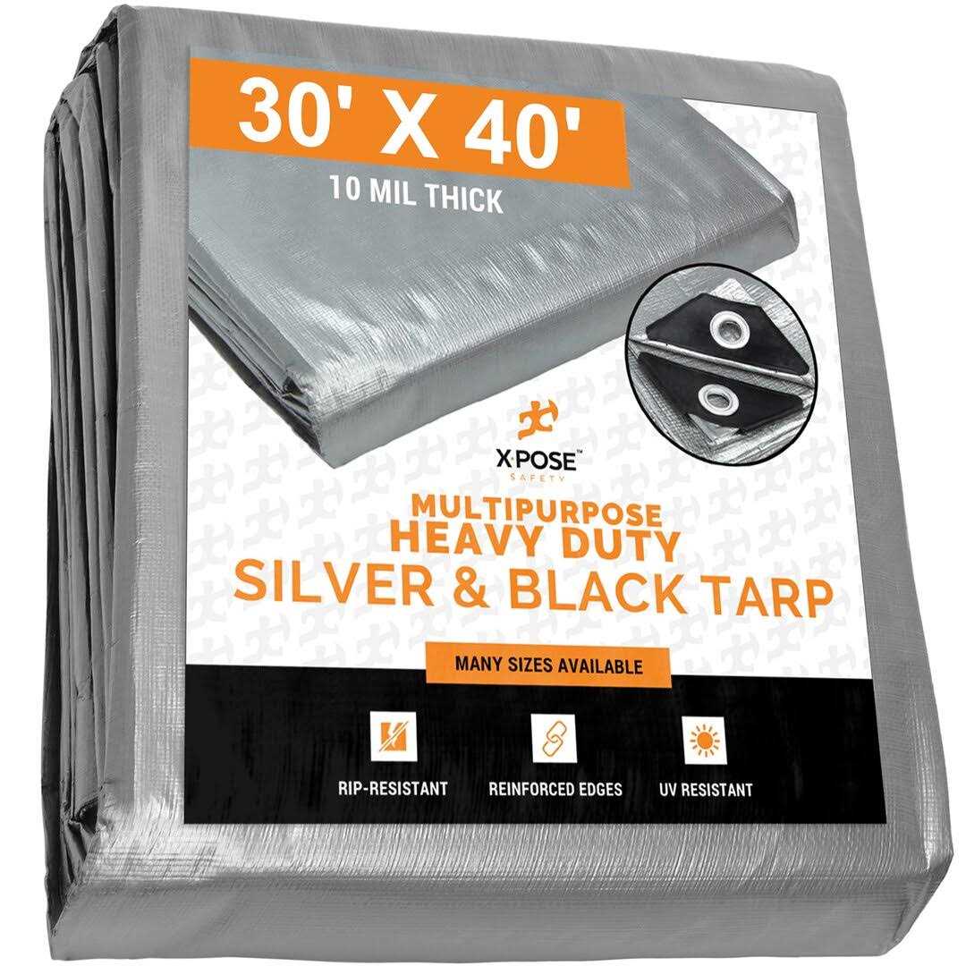 Xpose Safety Heavy Duty Poly Tarp 10 Mil Thick Waterproof, UV Blocking Protective Cover - Zenithce