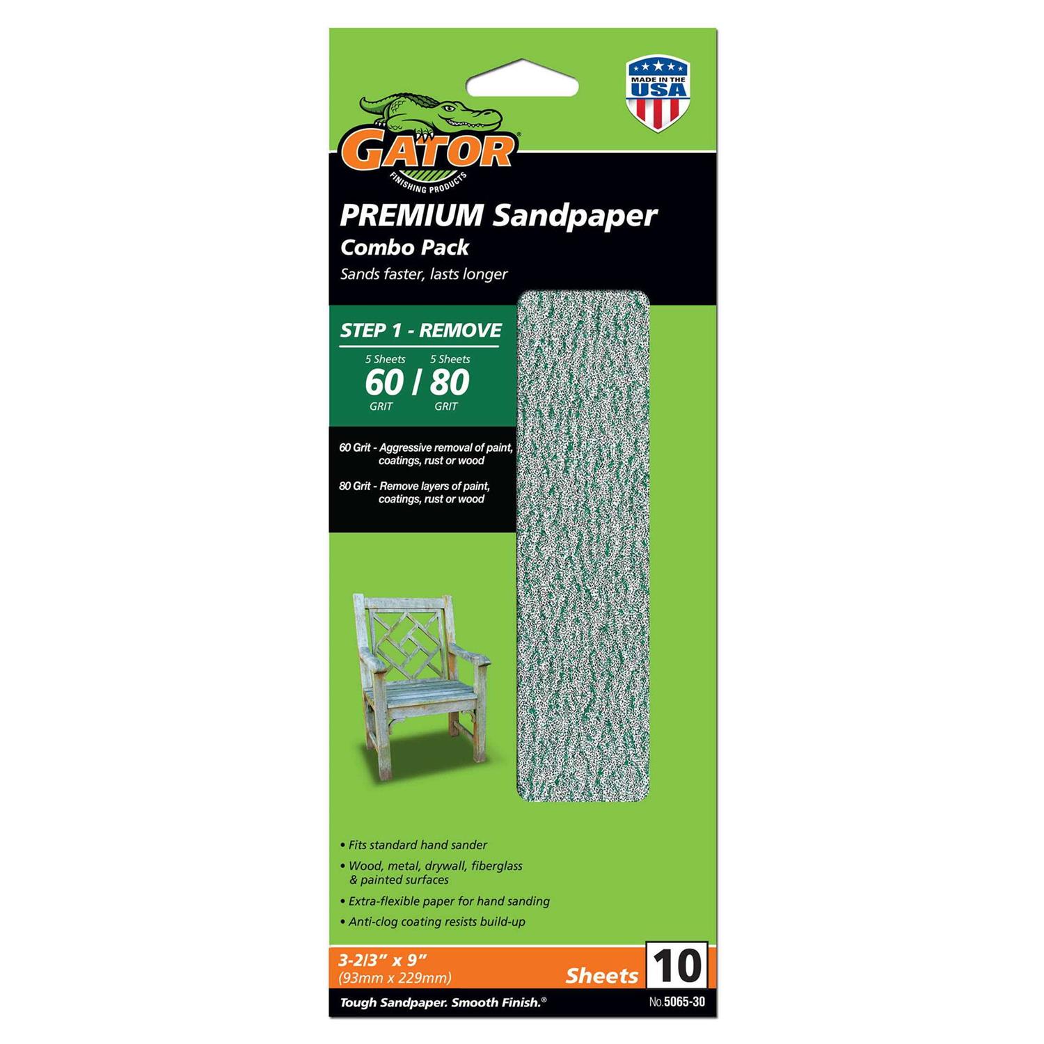 Gator Premium Sanding Sheet Grit 10 Pack - Zenithce