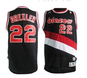 Portland Trail Blazers #22 Clyde Drexler Black Swingman Throwback Jersey - Zenithce
