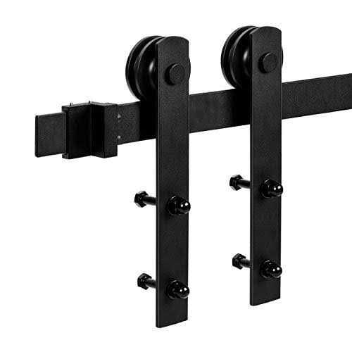 Easelife 8 Ft Heavy Duty Sliding Barn Door Hardware Track Kit,Basic J Pulley,Slide Smoothly Quietly,Easy Install - Zenithce