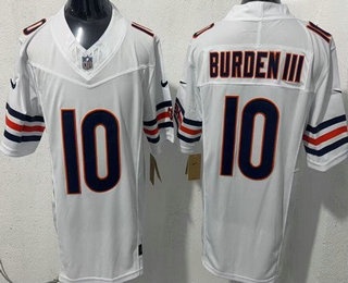 Chicago Bears #10 Luther Burden III Limited White FUSE Vapor Jersey - Zenithce