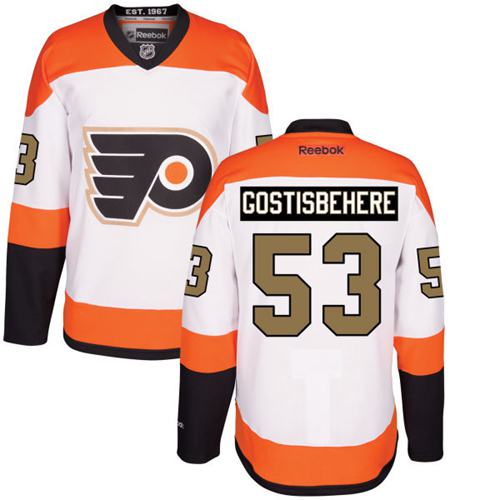 Flyers #53 Shayne Gostisbehere White 3rd Stitched Jersey - Zenithce