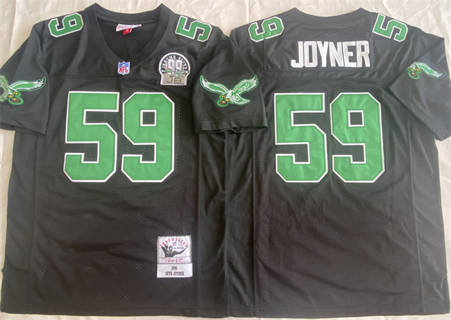 Philadelphia Eagles #59 Seth Joyner Black Throwback Stitched Jersey - Zenithce