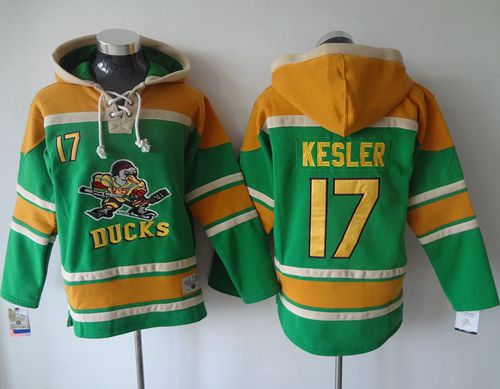 Ducks #17 Ryan Kesler Green Sawyer Hooded Sweatshirt Stitched Jersey - Zenithce
