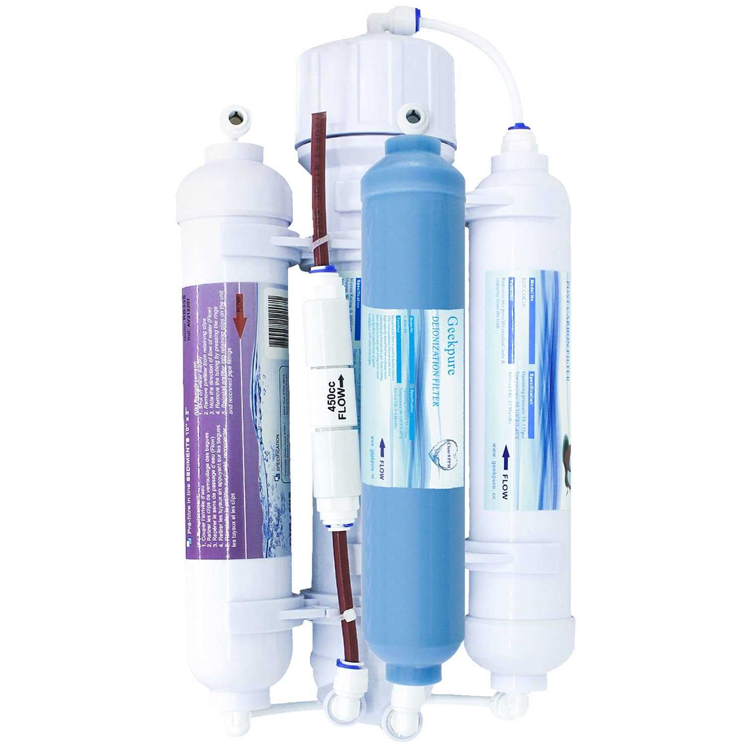 Geekpure 3 Stage Portable Aquarium Countertop Reverse Osmosis ro Drinking Water Filter System-100 GPD - Zenithce