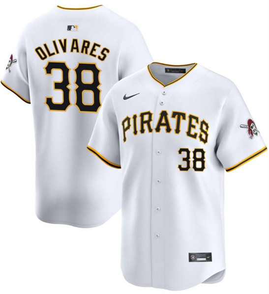 Pittsburgh Pirates #38 Edward Olivares White 2024 Home Limited Stitched Jersey - Zenithce