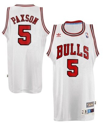 Chicago Bulls #5 John Paxson White Swingman Throwback Jersey - Zenithce