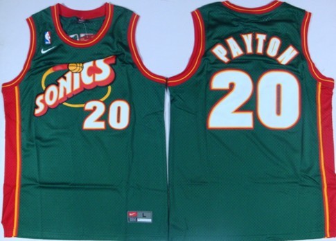 Seattle Supersonics #20 Gary Payton 1995-96 Green Swingman Jersey - Zenithce