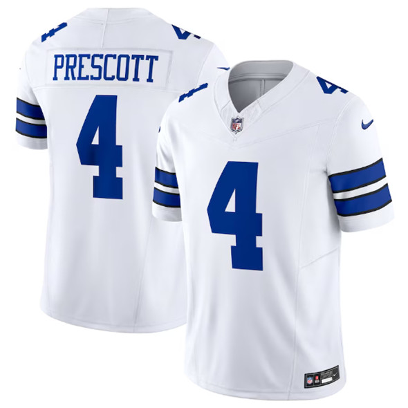 Dallas Cowboys #4 Dak Prescott White 2023 F.U.S.E. Vapor Limited Stitched Jersey - Zenithce