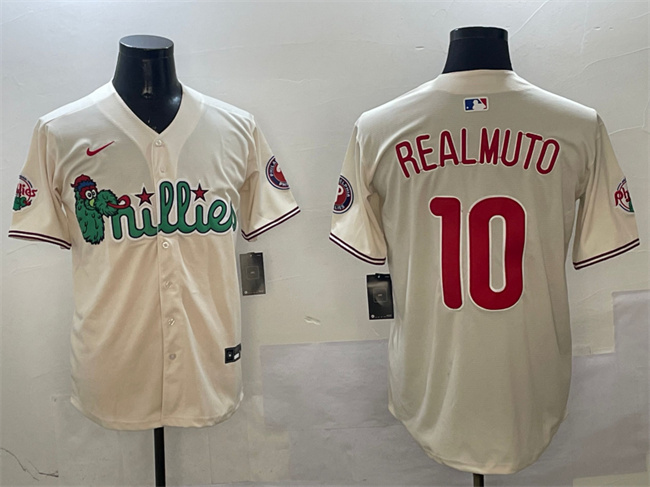 Philadelphia Phillies #10 J.T. Realmuto Cream Phanatic Limited Stitched Jersey - Zenithce