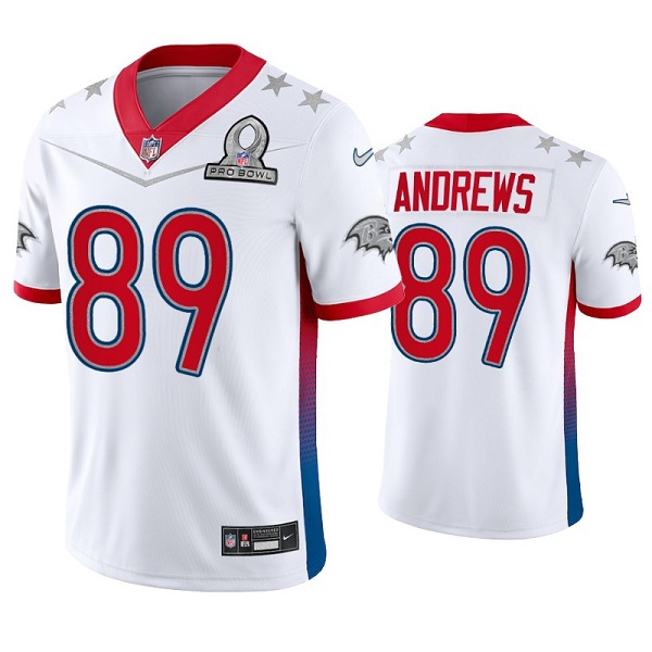 Baltimore Ravens #89 Mark Andrews 2022 White AFC Pro Bowl Stitched Jersey - Zenithce