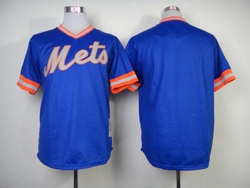 Mitchell And Ness Mets Blank Blue Throwback Stitched Jersey - Zenithce