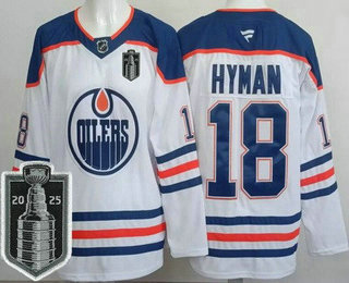 Edmonton Oilers #18 Zach Hyman White 2025 Stanley Cup Final Authentic Jersey - Zenithce
